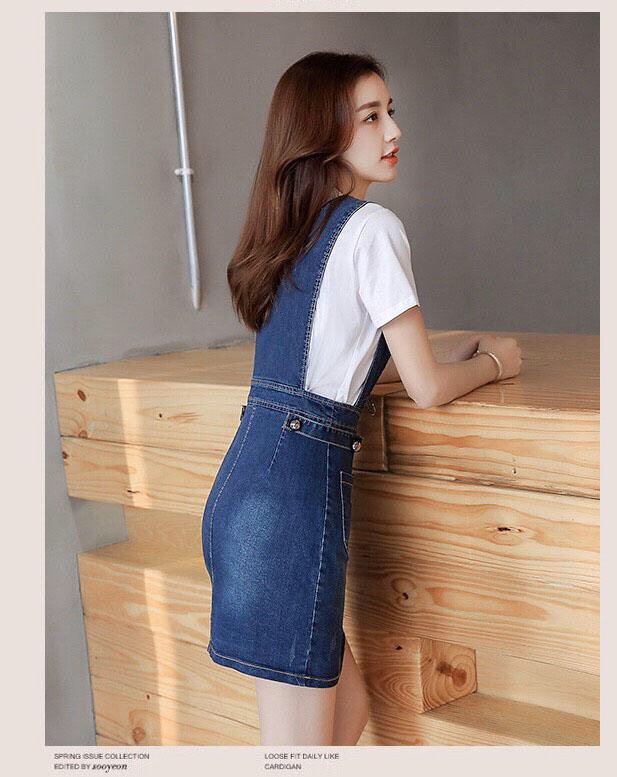 ĐẦM YẾM JEAN CỔ V DÂY KÉO TRƯỚC NGỰC